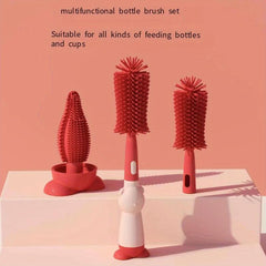 1pc Silicone Bottle Brush Three-in-One Rotating Cleaning Brush