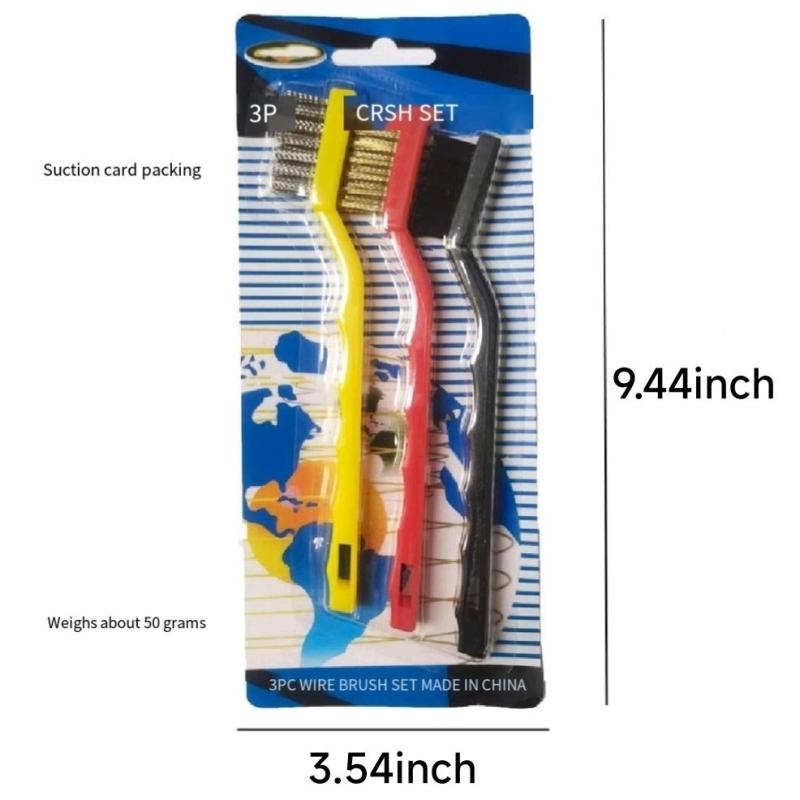 3pcs Gas Stove Long Handle Cleaning Brush Kitchen Cleaning Tool