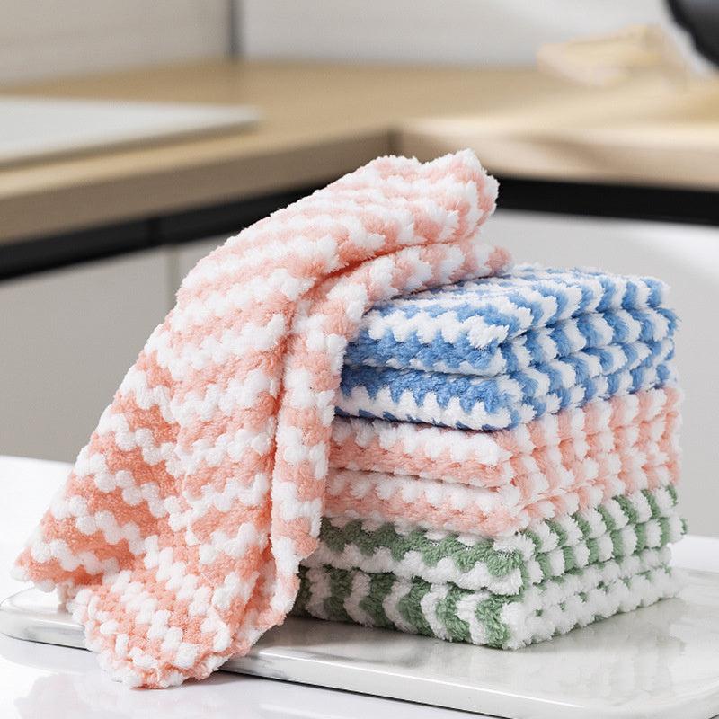 3pcs Microfiber Cleaning Cloth Dish Towel Household Rag Kitchen Dishwashing