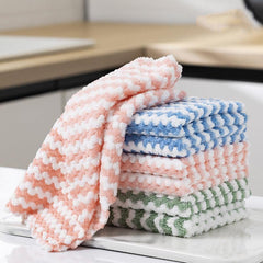 3pcs Microfiber Cleaning Cloth Dish Towel Household Rag Kitchen Dishwashing
