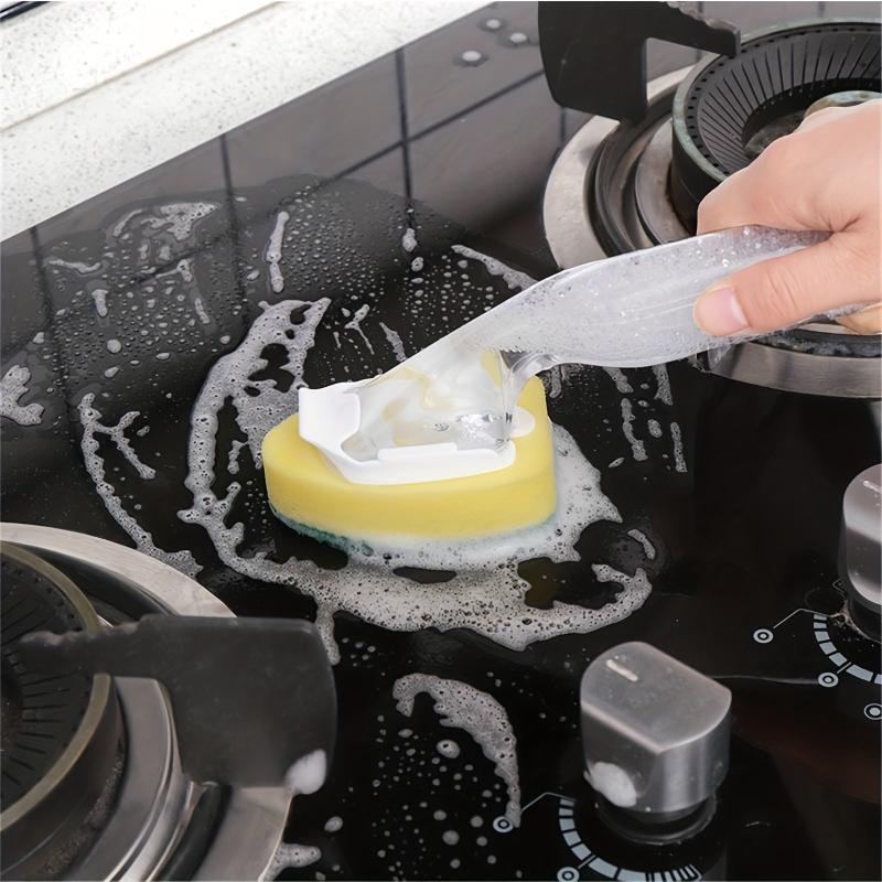 7pcs Heavy Duty Dish Wand Sponge Brush with Handle Replacement Heads