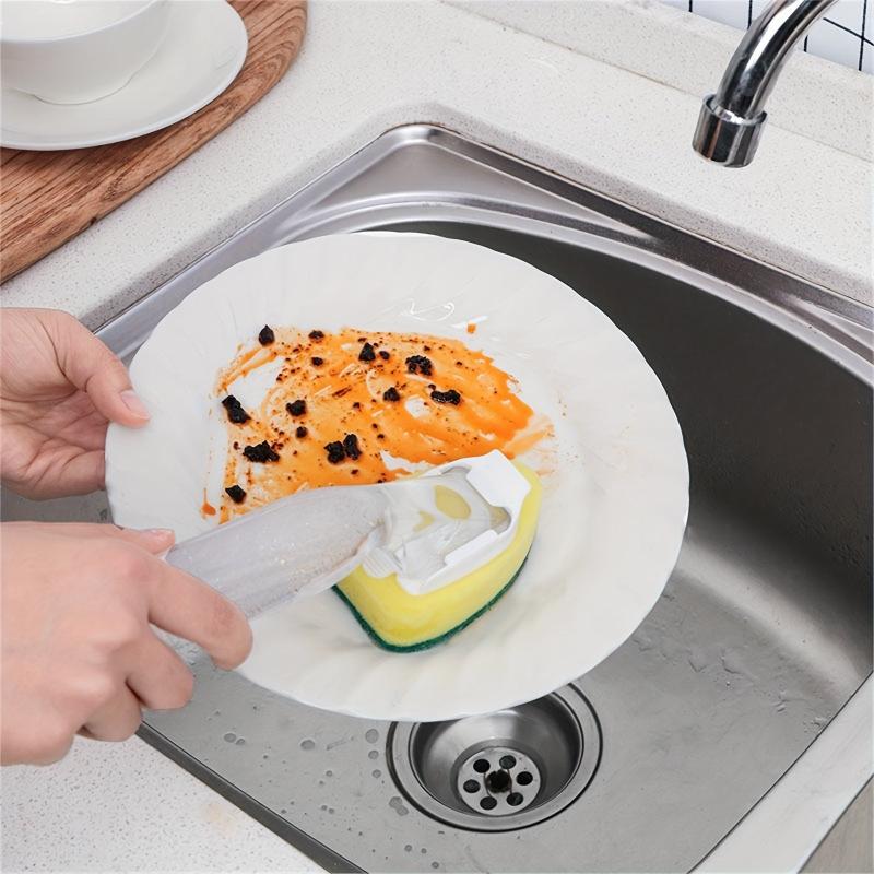 7pcs Heavy Duty Dish Wand Sponge Brush with Handle Replacement Heads