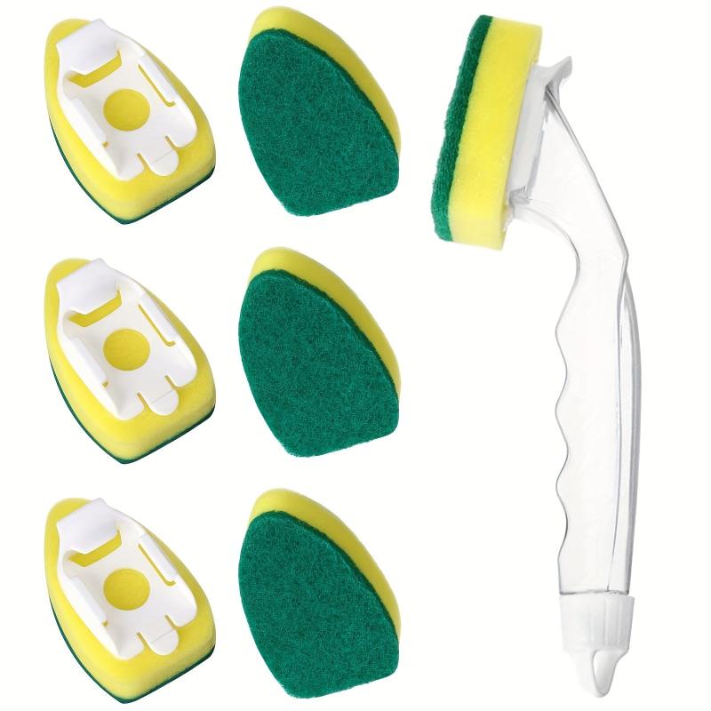 7pcs Heavy Duty Dish Wand Sponge Brush with Handle Replacement Heads