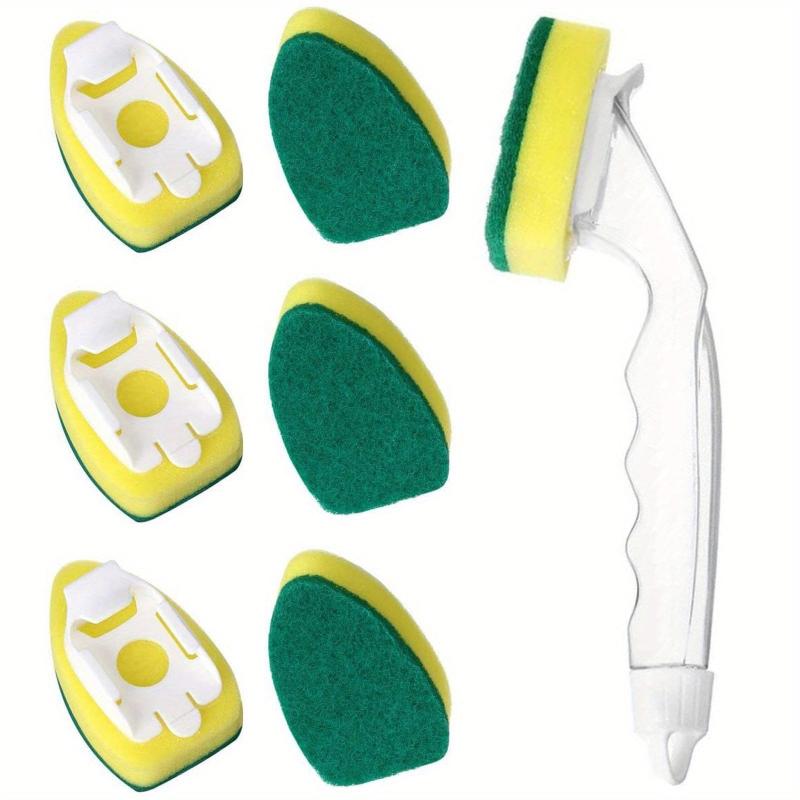 7pcs Heavy Duty Dish Wand Sponge Brush with Handle Replacement Heads