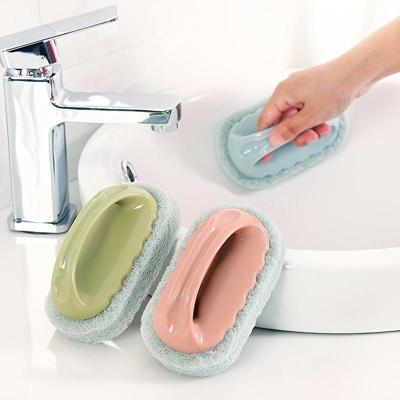 3pcs Sponge Brush for Kitchen and Bathroom Cleaning