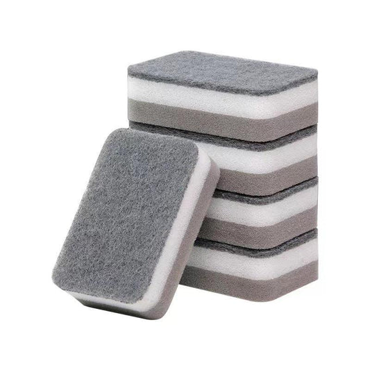 5pcs Decontamination Dishwashing Sponge Double Sided Cleaning Brush for Kitchen