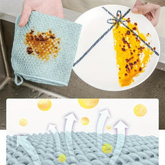 5pcs Double Sided Dishwashing Cloth, Absorbent Kitchen Cleaning Towel
