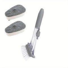 Kitchen Cleaning Long Handle Dish Brush with Soap Dispenser