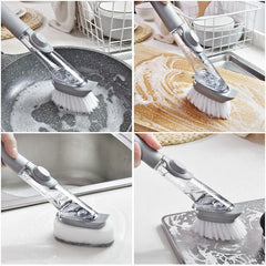 Kitchen Cleaning Long Handle Dish Brush with Soap Dispenser