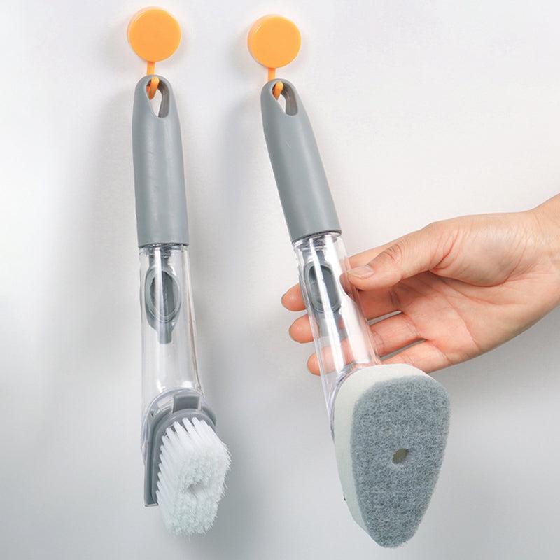 Kitchen Cleaning Long Handle Dish Brush with Soap Dispenser