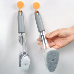 Kitchen Cleaning Long Handle Dish Brush with Soap Dispenser