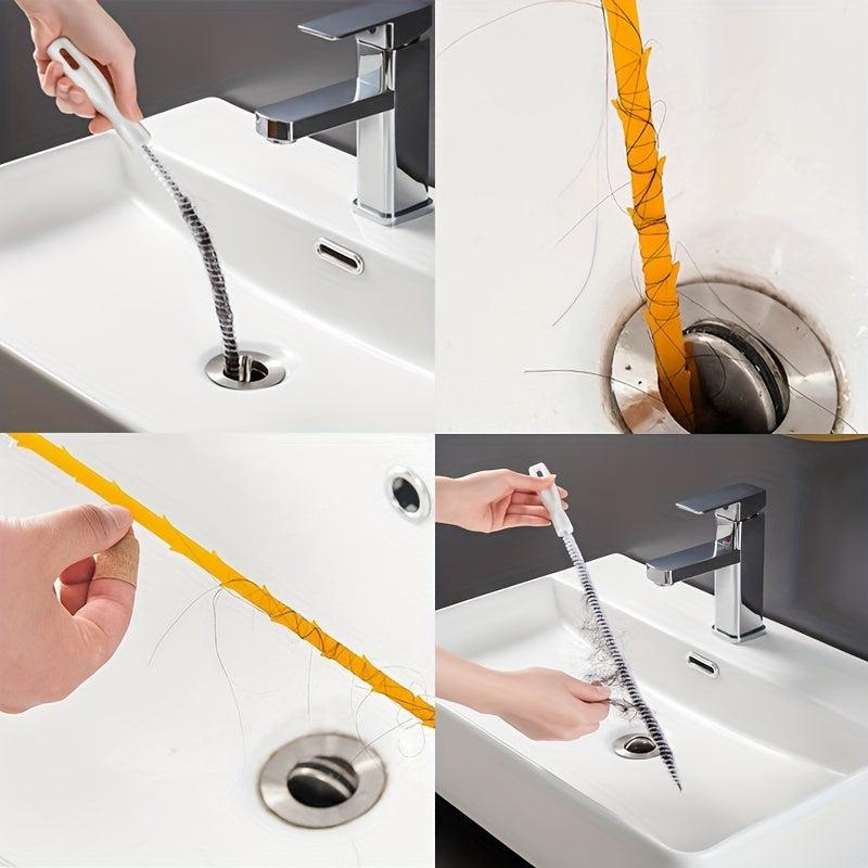 Flexible Pipe Dredging Brush Hair Sewer Sink Cleaning Tool