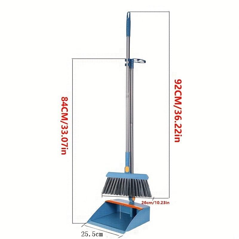 Thickened Rotatable Broom and Dustpan Set with Stainless Steel Pole