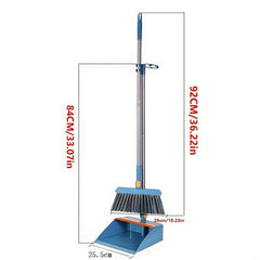 Thickened Rotatable Broom and Dustpan Set with Stainless Steel Pole