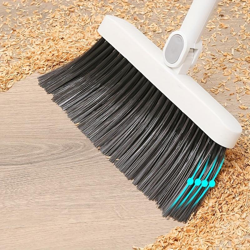 Thickened Rotatable Broom and Dustpan Set with Stainless Steel Pole