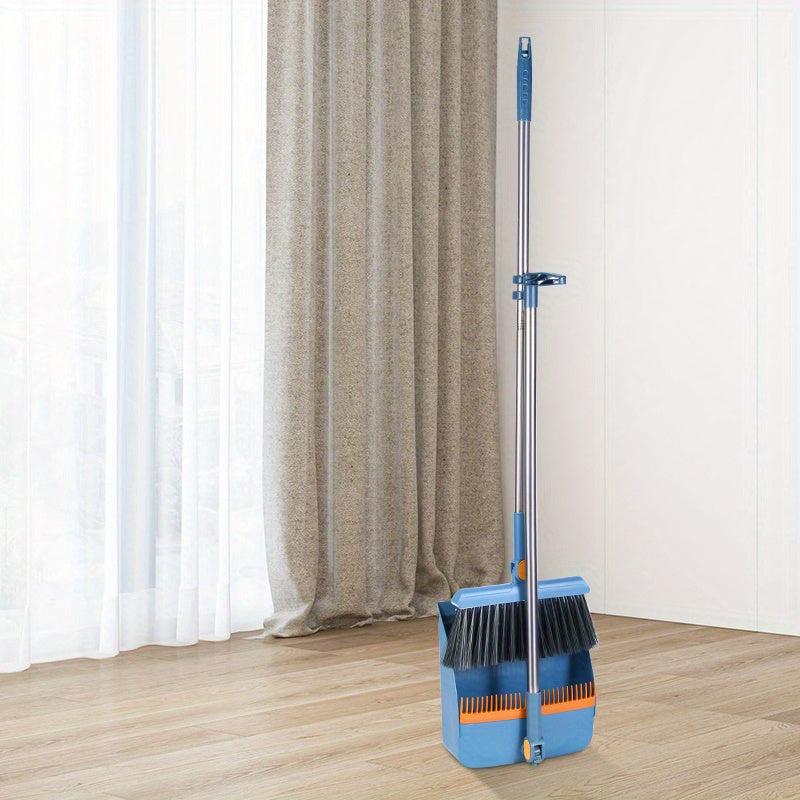 Thickened Rotatable Broom and Dustpan Set with Stainless Steel Pole
