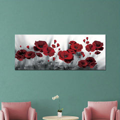 Big Size Art Poster & Red Rose Flower Canvas Wall Art - Modern Home Decor