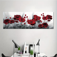 Big Size Art Poster & Red Rose Flower Canvas Wall Art - Modern Home Decor