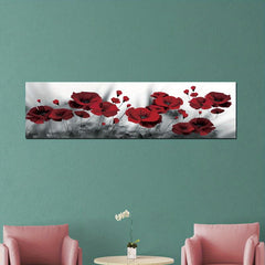 Big Size Art Poster & Red Rose Flower Canvas Wall Art - Modern Home Decor