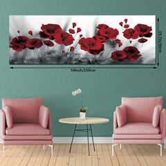 Big Size Art Poster & Red Rose Flower Canvas Wall Art - Modern Home Decor