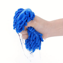 1pc Chenille Car Wash Gloves Microfiber Household Cleaning Gloves Random