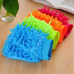 1pc Chenille Car Wash Gloves Microfiber Household Cleaning Gloves Random