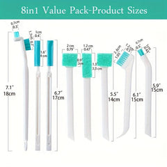 8pcs Gap Cleaning Brush Set for Small Spaces Window Groove Track