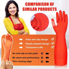 3pairs Reusable Waterproof Latex Cleaning Gloves Durable