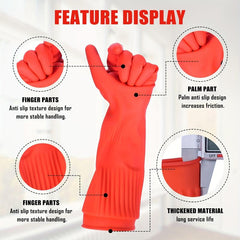 3pairs Reusable Waterproof Latex Cleaning Gloves Durable