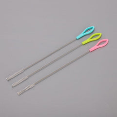 3pcs Metal Straw Cleaner Brush Stainless Steel Long Cleaning Brush