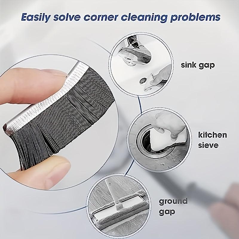 3pcs Long Handle Hard Bristle Groove Cleaning Brush
