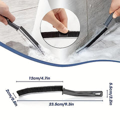 3pcs Long Handle Hard Bristle Groove Cleaning Brush