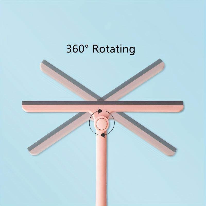 360 Rotating Glass Wiper Shower Squeegee for Cleaning Bath, Windows