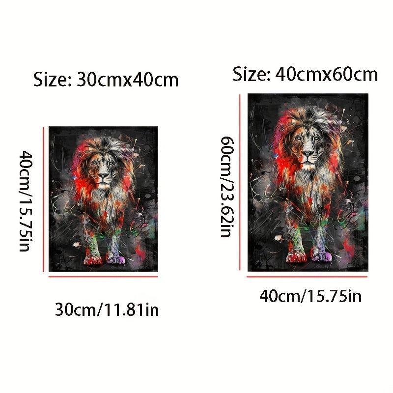 Colorful Graffiti Lion Painting On Canvas Wall Art