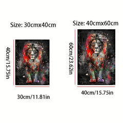 Colorful Graffiti Lion Painting On Canvas Wall Art