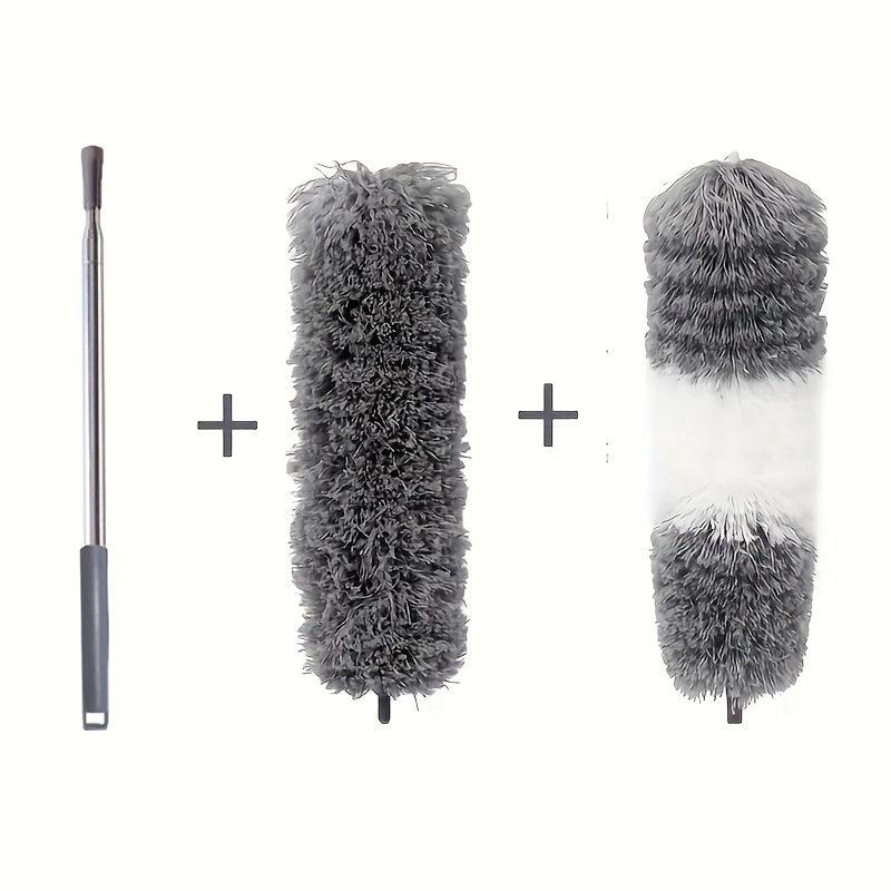 Microfiber Duster w/ Extension Rod & Replaceable Brush Heads