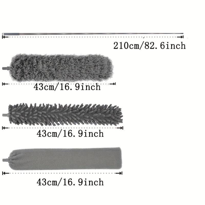 Microfiber Duster w/ Extension Rod & Replaceable Brush Heads