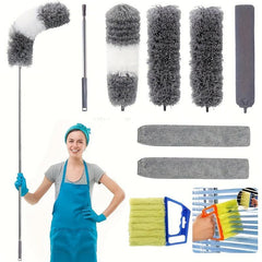 Microfiber Duster w/ Extension Rod & Replaceable Brush Heads