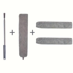 Microfiber Duster w/ Extension Rod & Replaceable Brush Heads