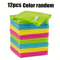 12pcs Microfiber Cleaning Cloth 76x76 Cleaning Supplies