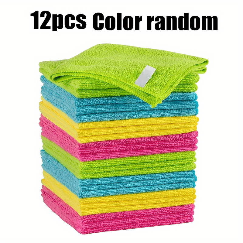 12pcs Microfiber Cleaning Cloth 76x76 Cleaning Supplies