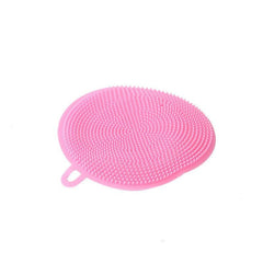 2pcs Silicone Scrubber Kitchen Scrub Brush Dish Pot Fruit Veggie Pink