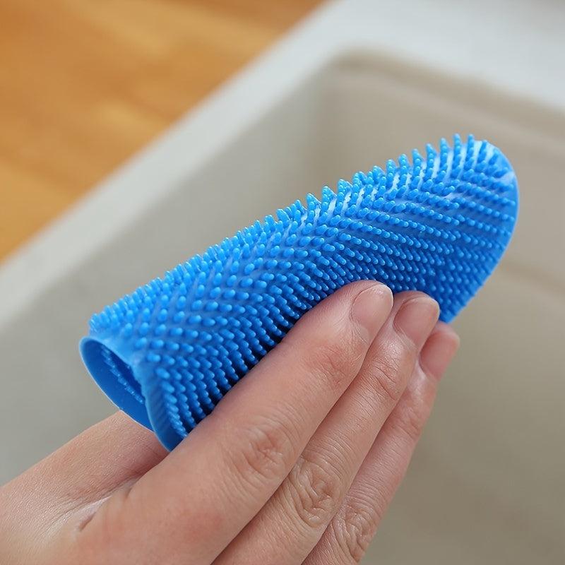 2pcs Silicone Scrubber Kitchen Scrub Brush Dish Pot Fruit Veggie Pink