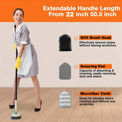 Long Handle Cleaning Brush Set for Floor Tile Grout & Glass