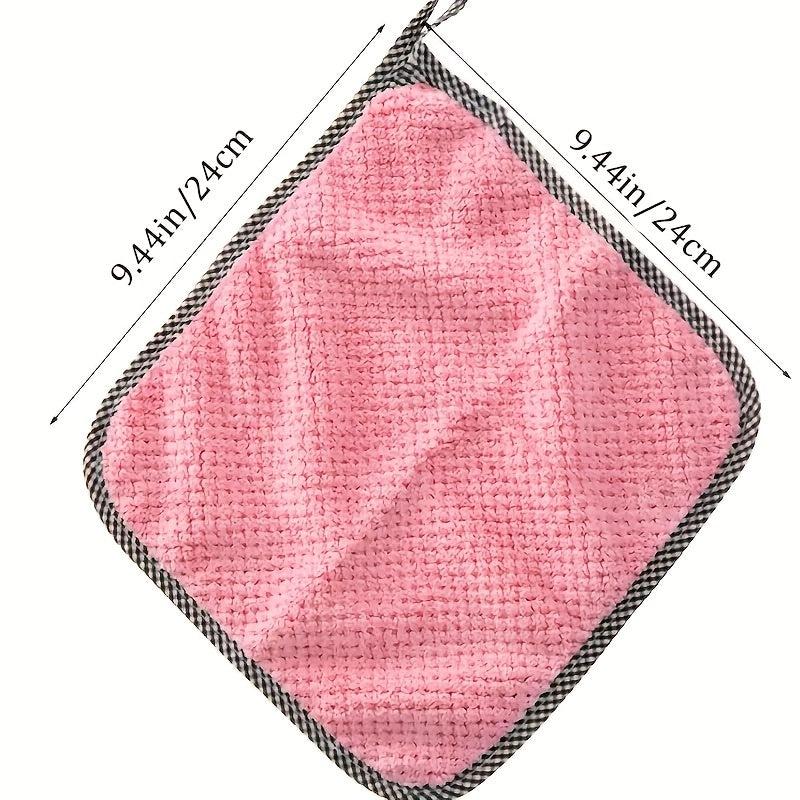 10pcs Soft Dish Towel Household Cleaning Rag Degreasing Absorbent Towel