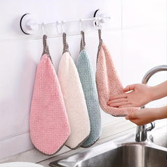 10pcs Soft Dish Towel Household Cleaning Rag Degreasing Absorbent Towel