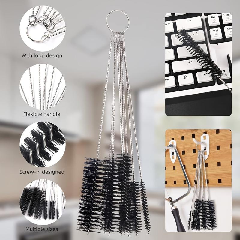 Tube Cleaning Brushes Kit Metal Pipe Brush Cleaner 10pcs