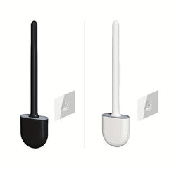 Silicone Toilet Brush With Long Handle Wall Mounted Holder