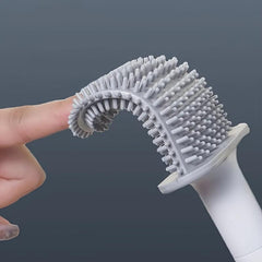 Silicone Toilet Brush With Long Handle Wall Mounted Holder