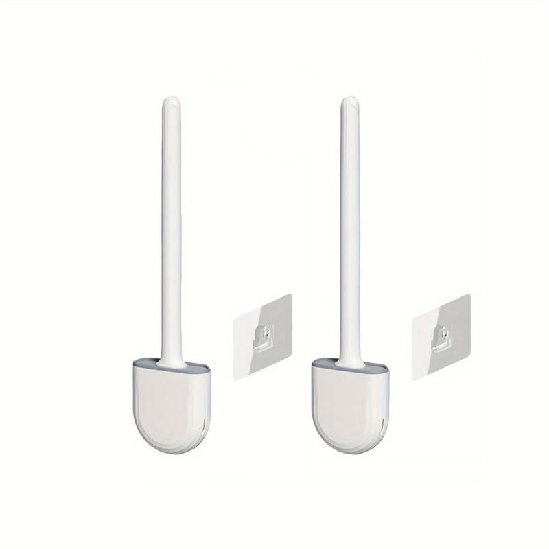 Silicone Toilet Brush With Long Handle Wall Mounted Holder
